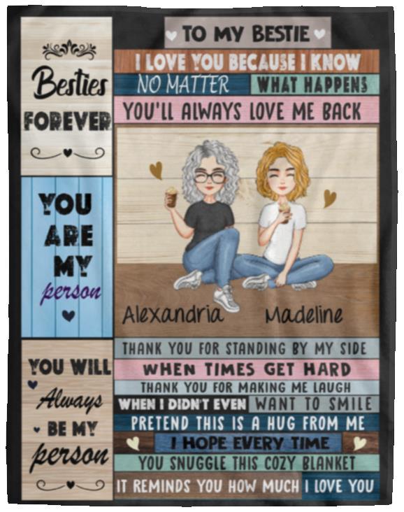 To My Bestie | Personalized Blanket - Kim’s Signature Beauty & Accessories    