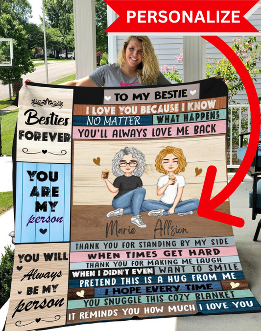 To My Bestie | Personalized Blanket - Kim’s Signature Beauty & Accessories    