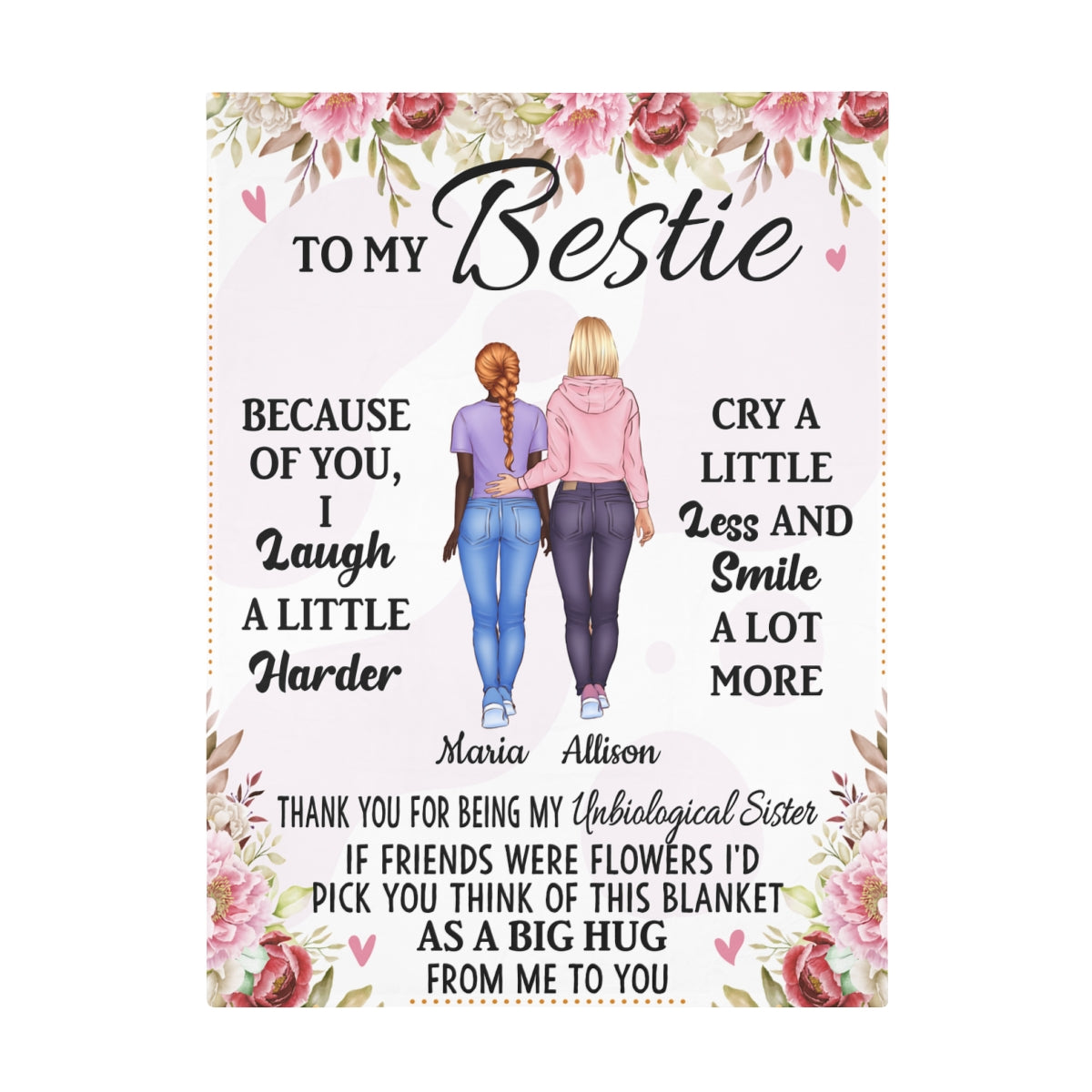 To My Bestie Personalized Blanket - Kim’s Signature Beauty & Accessories    