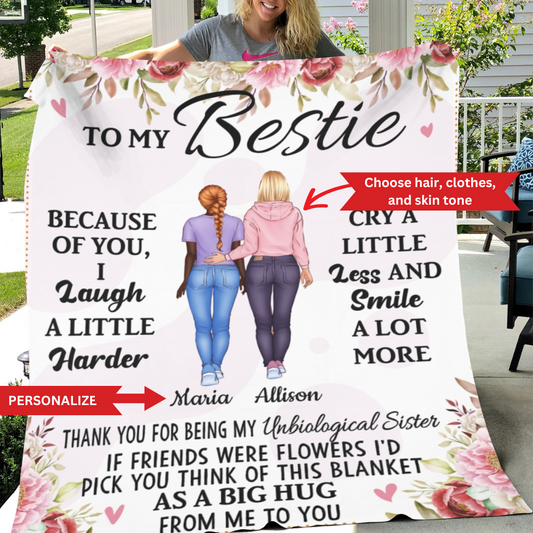 To My Bestie Personalized Blanket - Kim’s Signature Beauty & Accessories    