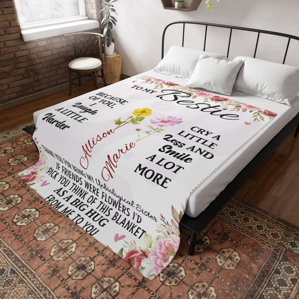 To My Bestie Personalized Fleece Blanket - Kim’s Signature Beauty & Accessories    