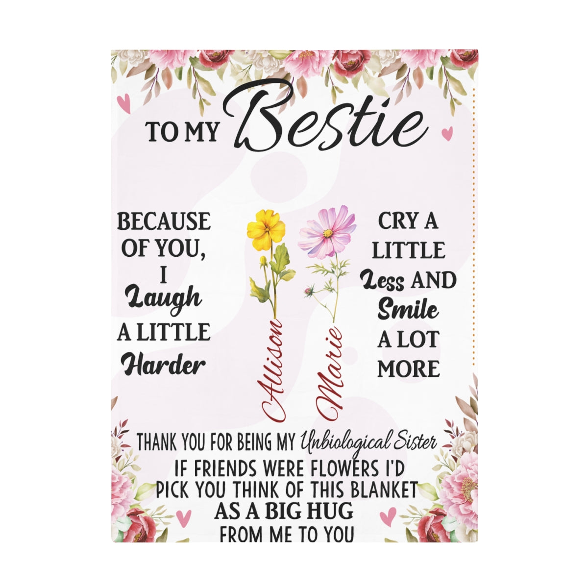 To My Bestie Personalized Fleece Blanket - Kim’s Signature Beauty & Accessories    