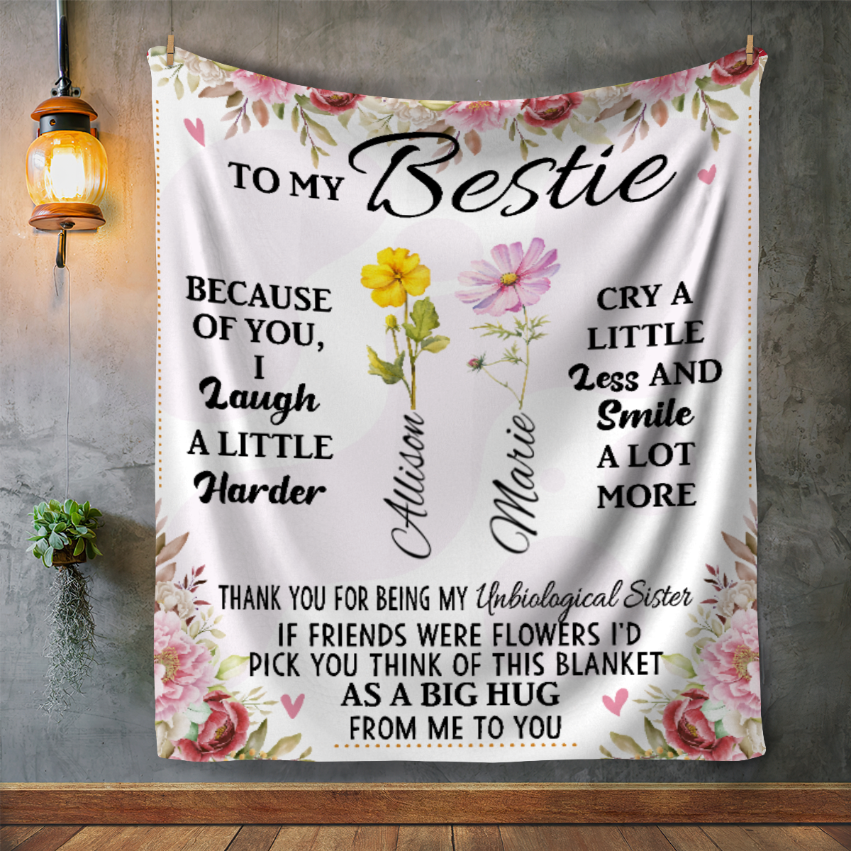 To My Bestie Personalized Fleece Blanket - Kim’s Signature Beauty & Accessories    