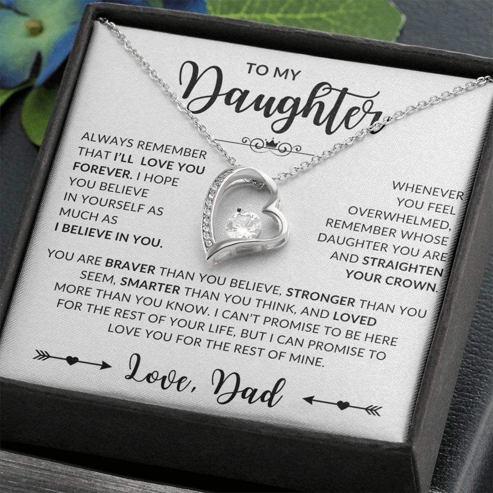 To My Daughter – Forever Love Heart Necklace from Dad - Kim’s Signature Beauty & Accessories    
