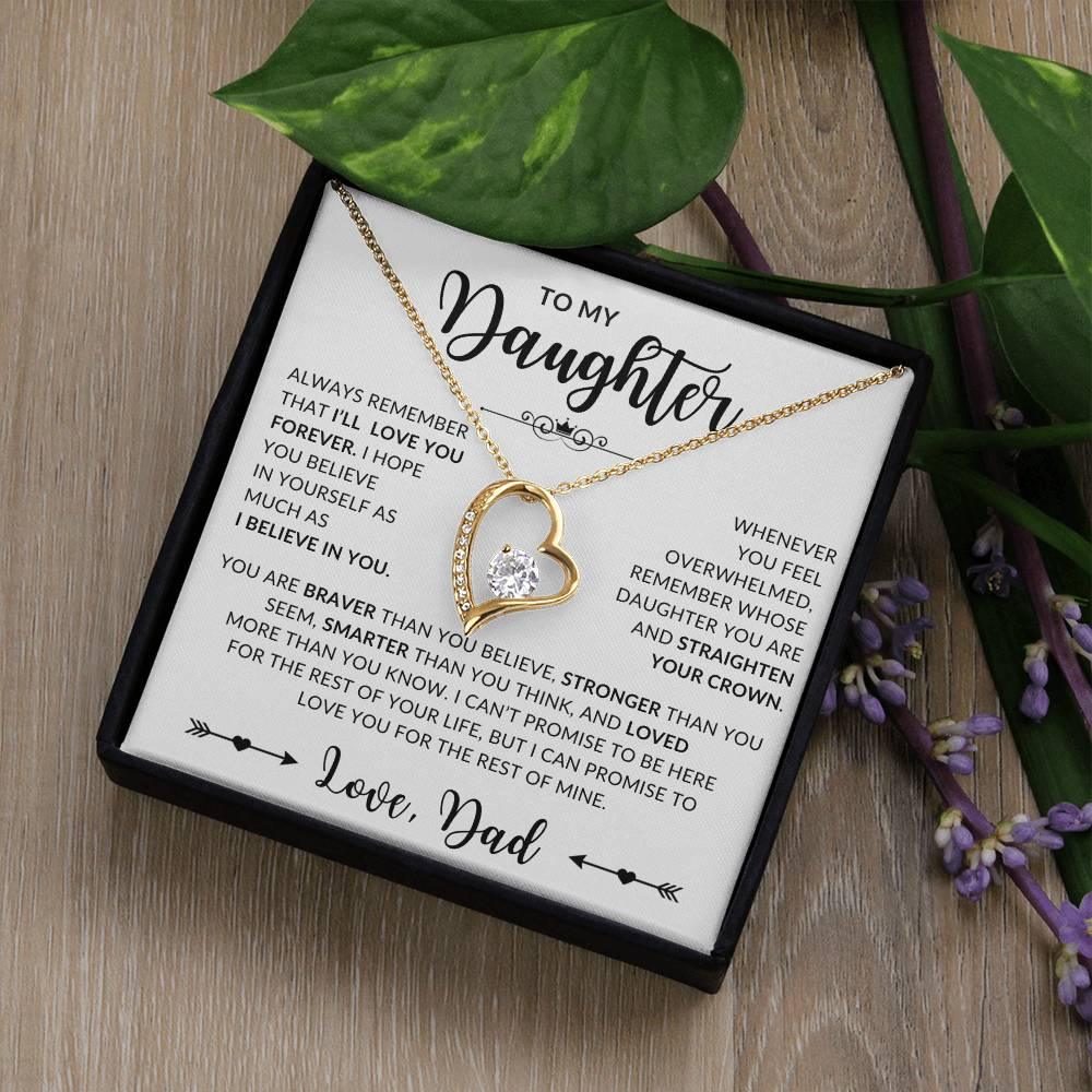 To My Daughter – Forever Love Heart Necklace from Dad - Kim’s Signature Beauty & Accessories    