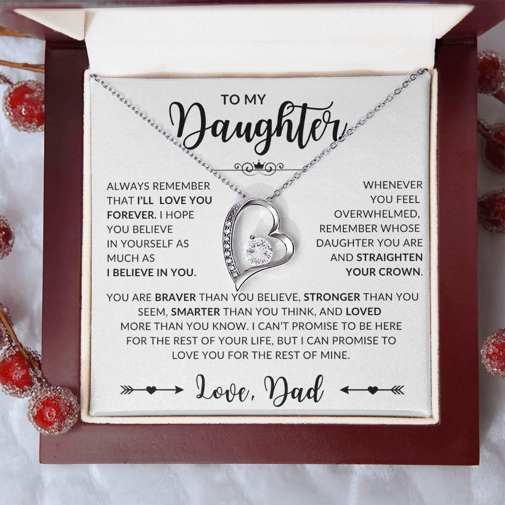 To My Daughter – Forever Love Heart Necklace from Dad - Kim’s Signature Beauty & Accessories    