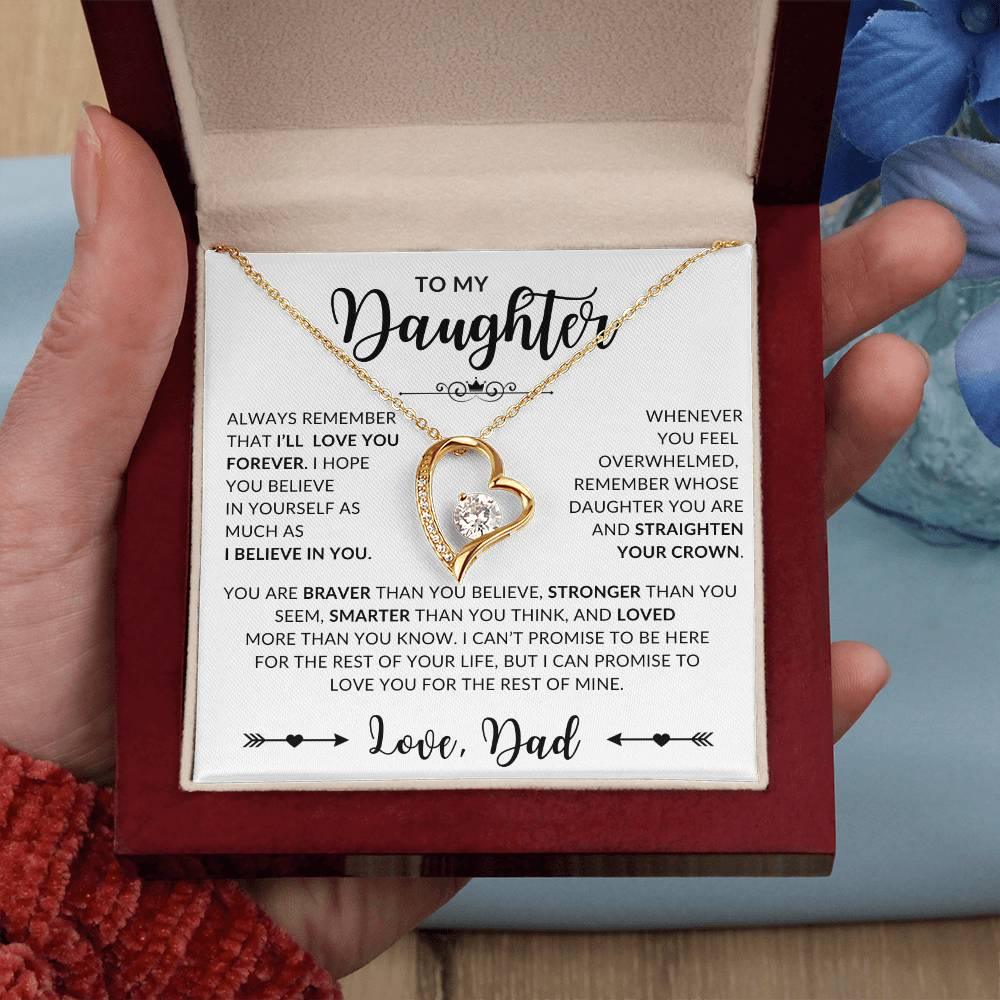 To My Daughter – Forever Love Heart Necklace from Dad - Kim’s Signature Beauty & Accessories    