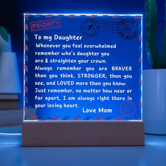 To My Daughter – Heartfelt Acrylic Letter from Mom - Kim’s Signature Beauty & Accessories    