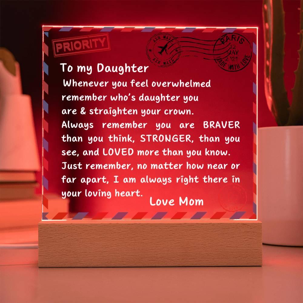 To My Daughter – Heartfelt Acrylic Letter from Mom - Kim’s Signature Beauty & Accessories    