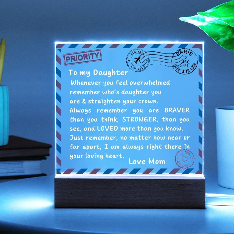 To My Daughter – Heartfelt Acrylic Letter from Mom - Kim’s Signature Beauty & Accessories    
