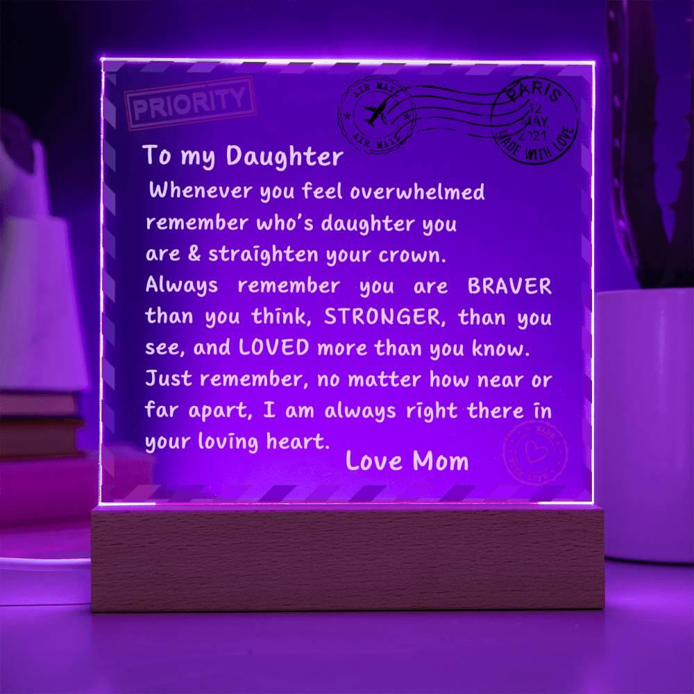 To My Daughter – Heartfelt Acrylic Letter from Mom - Kim’s Signature Beauty & Accessories    