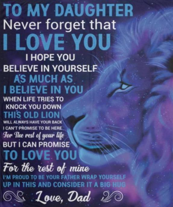 To My Daughter Lion Blanket (50X60) - Kim’s Signature Beauty & Accessories    
