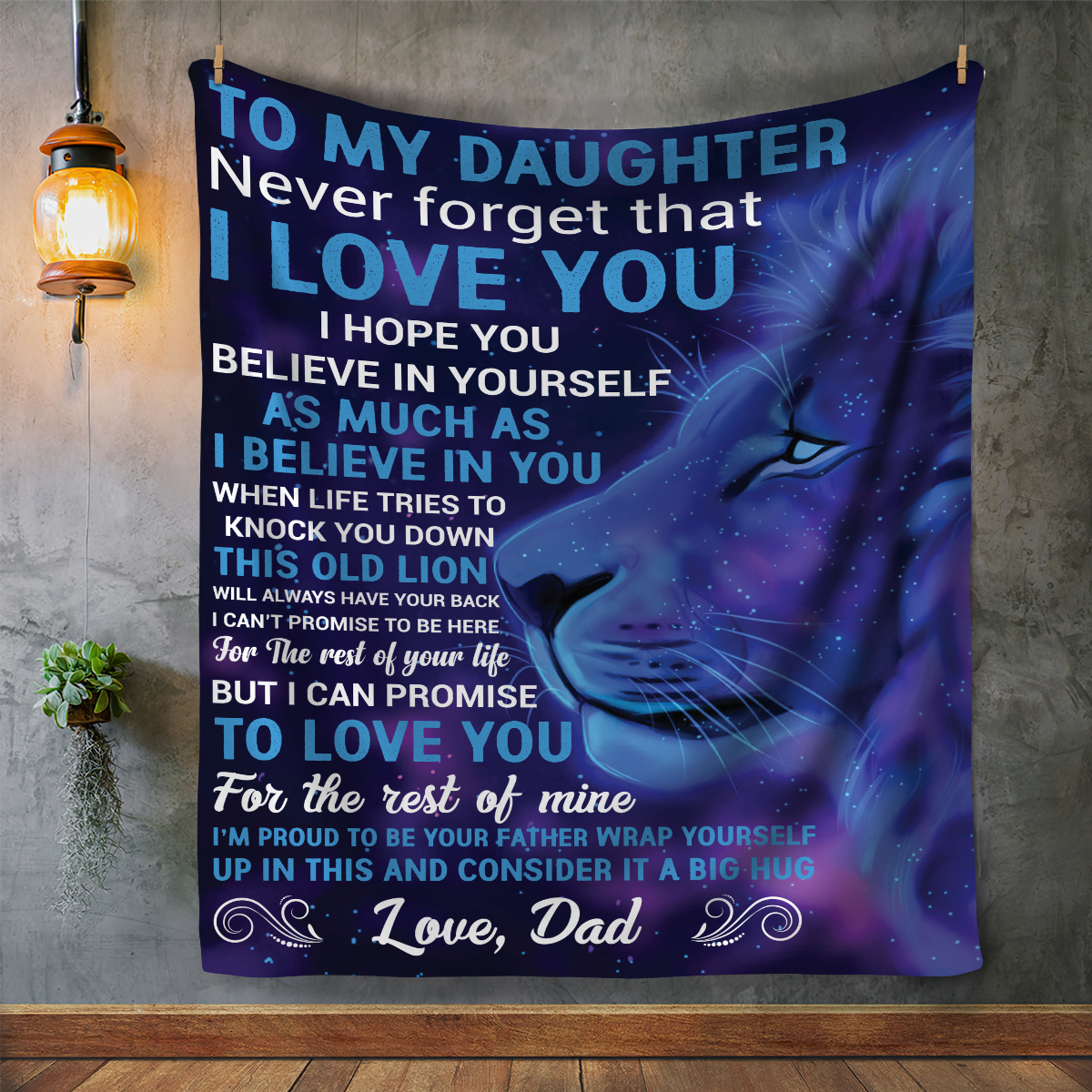 To My Daughter Lion Blanket (50X60) - Kim’s Signature Beauty & Accessories    