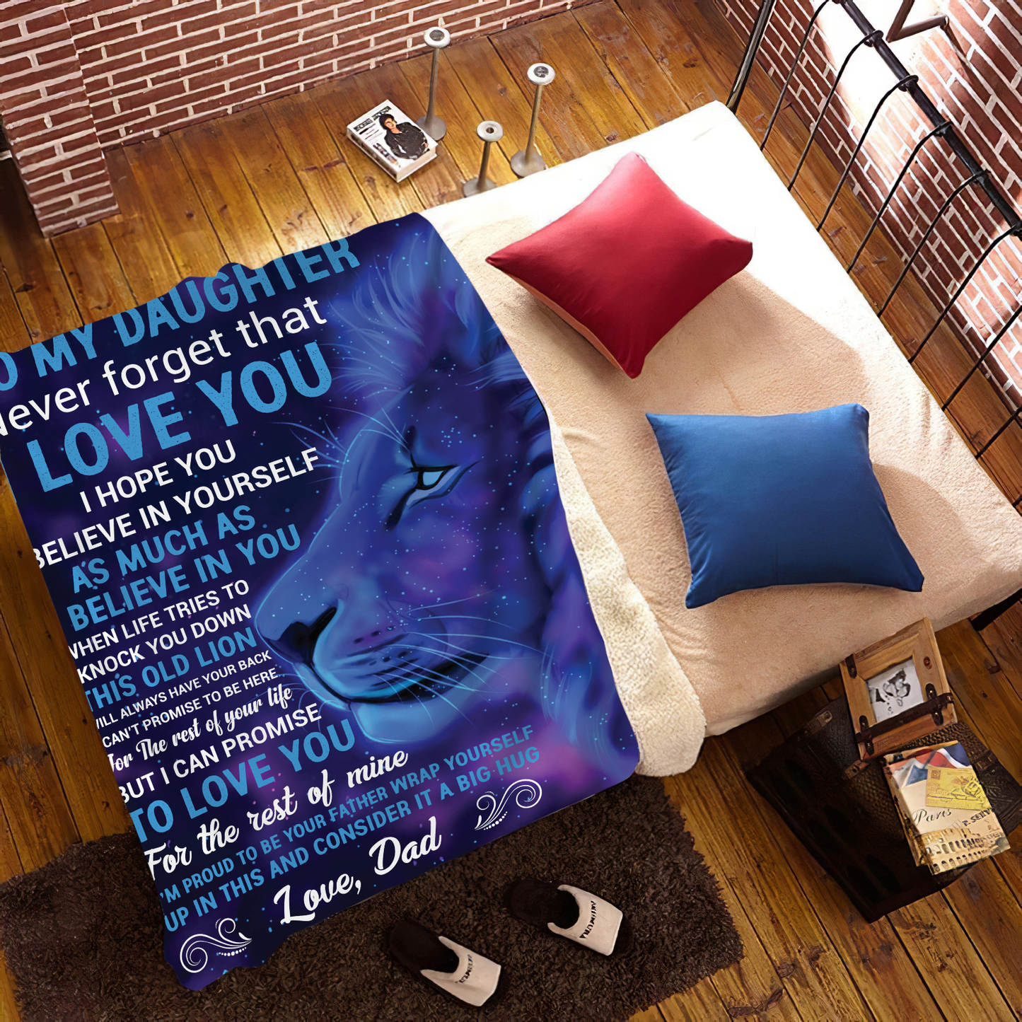 To My Daughter Lion Blanket (50X60) - Kim’s Signature Beauty & Accessories    