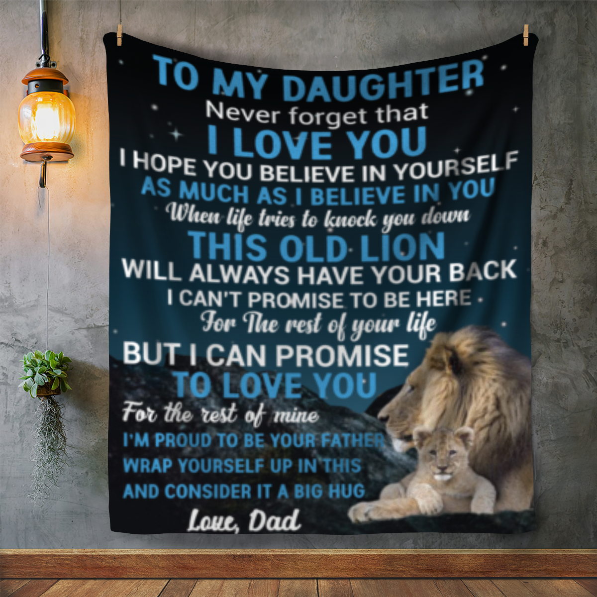 To My Daughter Lion Blanket from Dad - Kim’s Signature Beauty & Accessories    