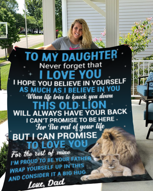 To My Daughter Lion Blanket from Dad - Kim’s Signature Beauty & Accessories    