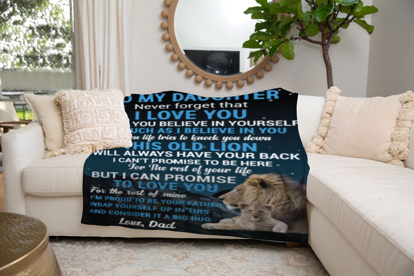 To My Daughter Lion Blanket from Dad - Kim’s Signature Beauty & Accessories    
