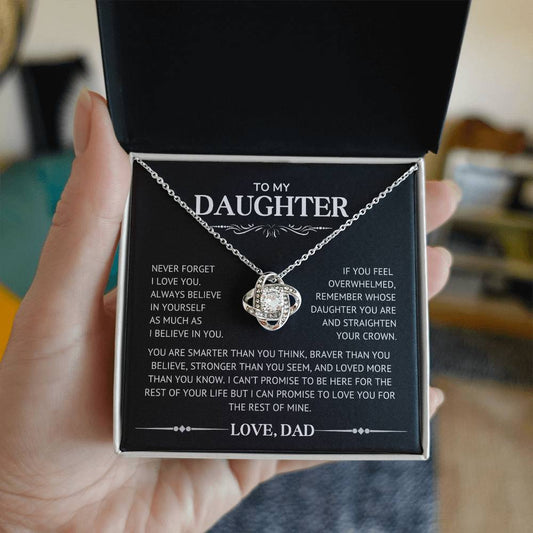 To My Daughter, Love Dad | Love Knot Necklace - Kim’s Signature Beauty & Accessories    