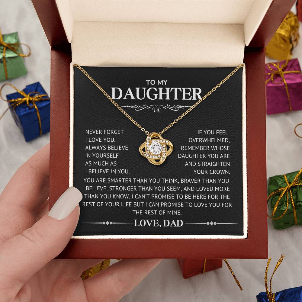 To My Daughter, Love Dad | Love Knot Necklace - Kim’s Signature Beauty & Accessories    