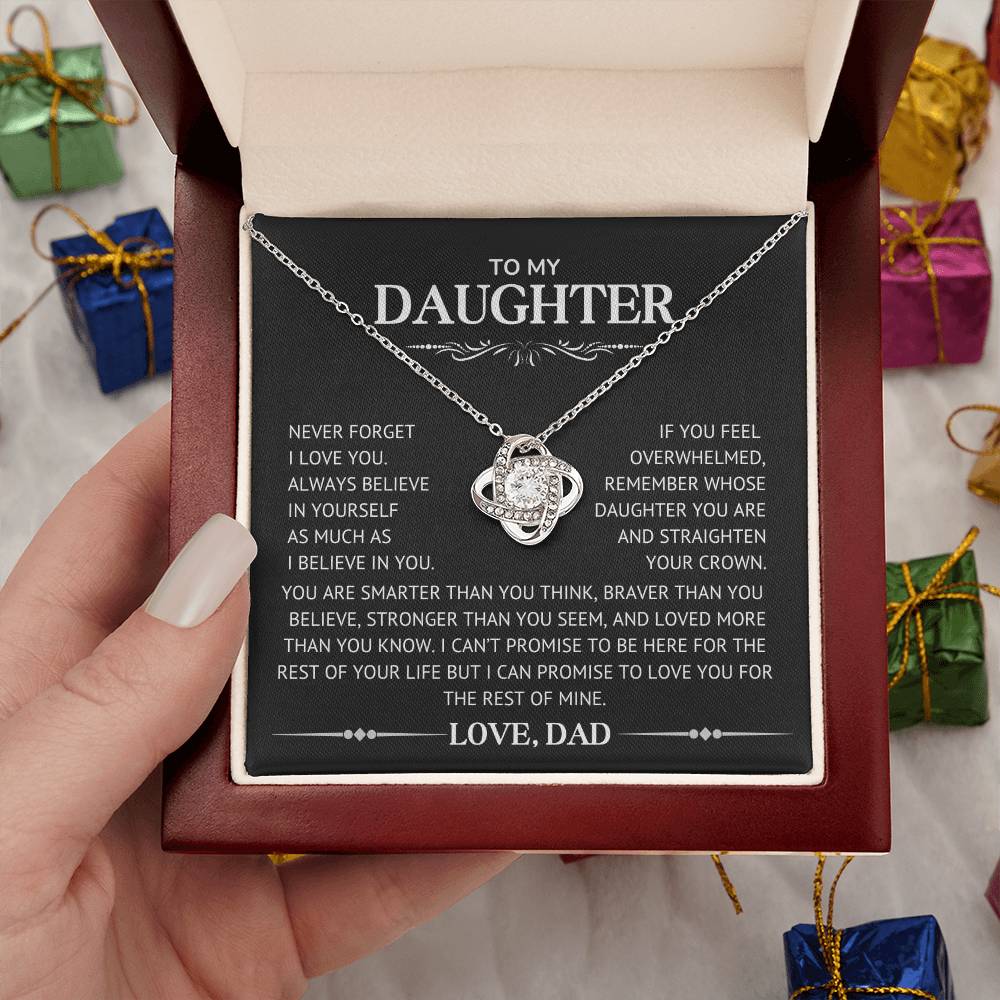 To My Daughter, Love Dad | Love Knot Necklace - Kim’s Signature Beauty & Accessories    