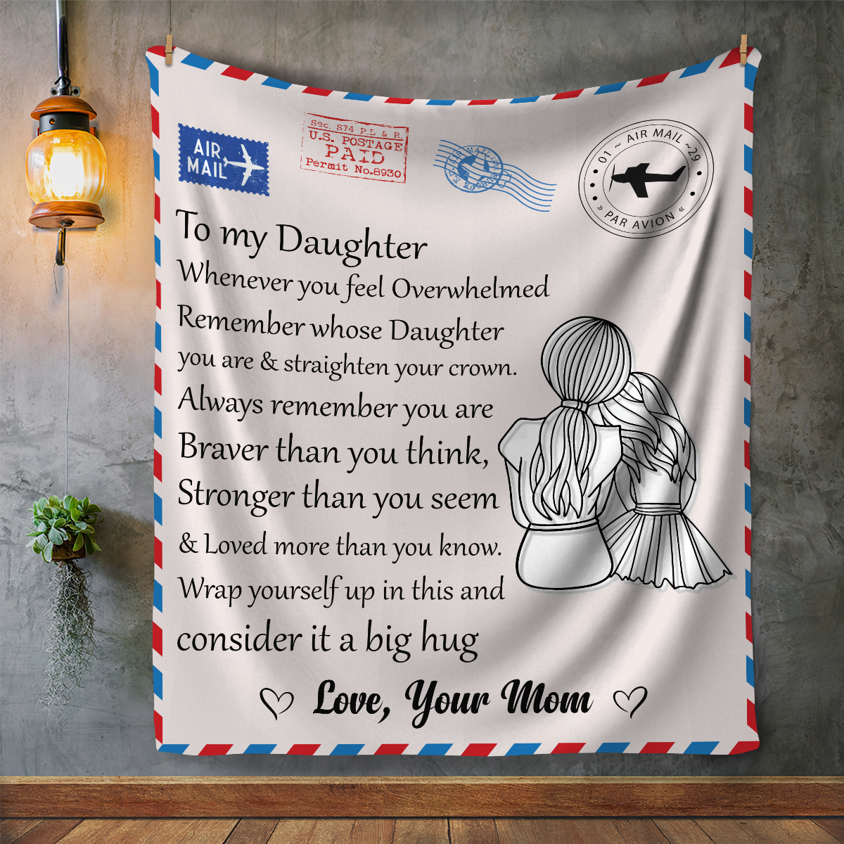 To My Daughter Postage Envelope Blanket - Kim’s Signature Beauty & Accessories    