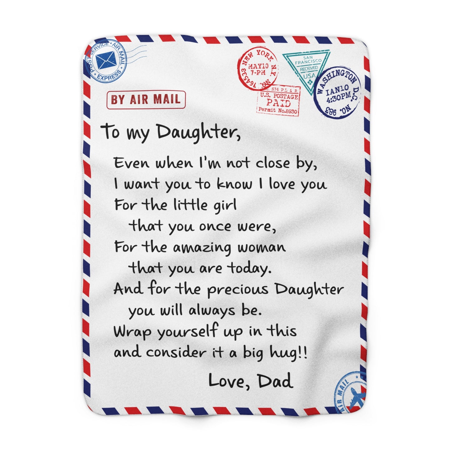 To My Daughter from Dad- Air Mail Blanket - Kim’s Signature Beauty & Accessories    