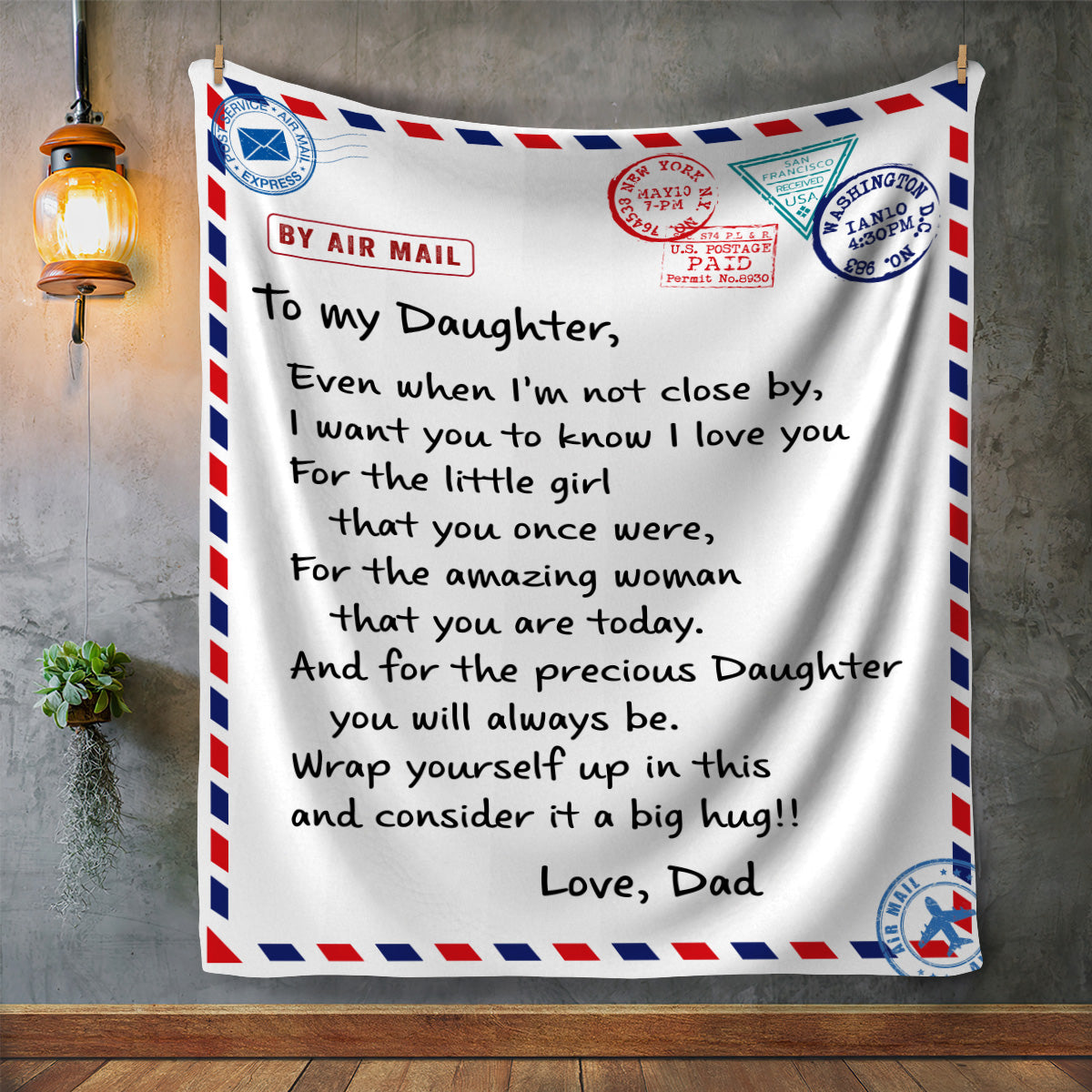To My Daughter from Dad- Air Mail Blanket - Kim’s Signature Beauty & Accessories    