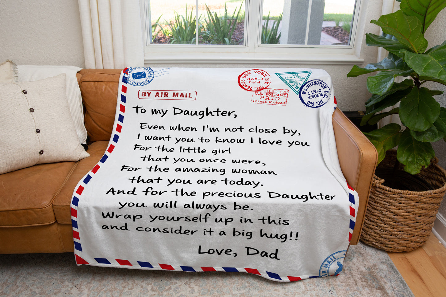 To My Daughter from Dad- Air Mail Blanket - Kim’s Signature Beauty & Accessories    