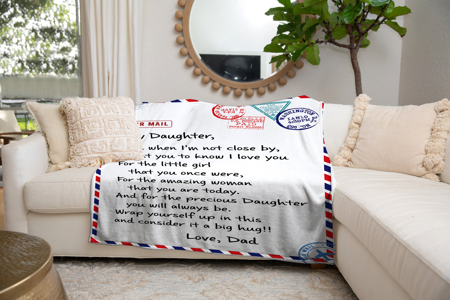 To My Daughter from Dad- Air Mail Blanket - Kim’s Signature Beauty & Accessories    