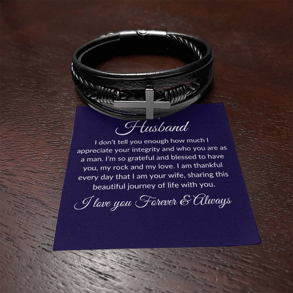To My Husband, A Man of Integrity Cross Bracelet - Kim’s Signature Beauty & Accessories    