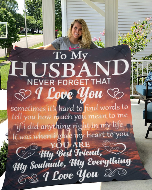 To My Husband, My Best Friend Fleece Blanket - Kim’s Signature Beauty & Accessories    
