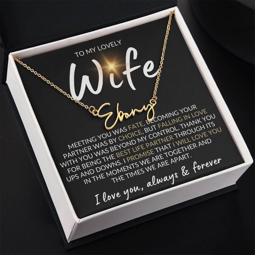 To My Lovely Wife Personalized Necklace - Kim’s Signature Beauty & Accessories    