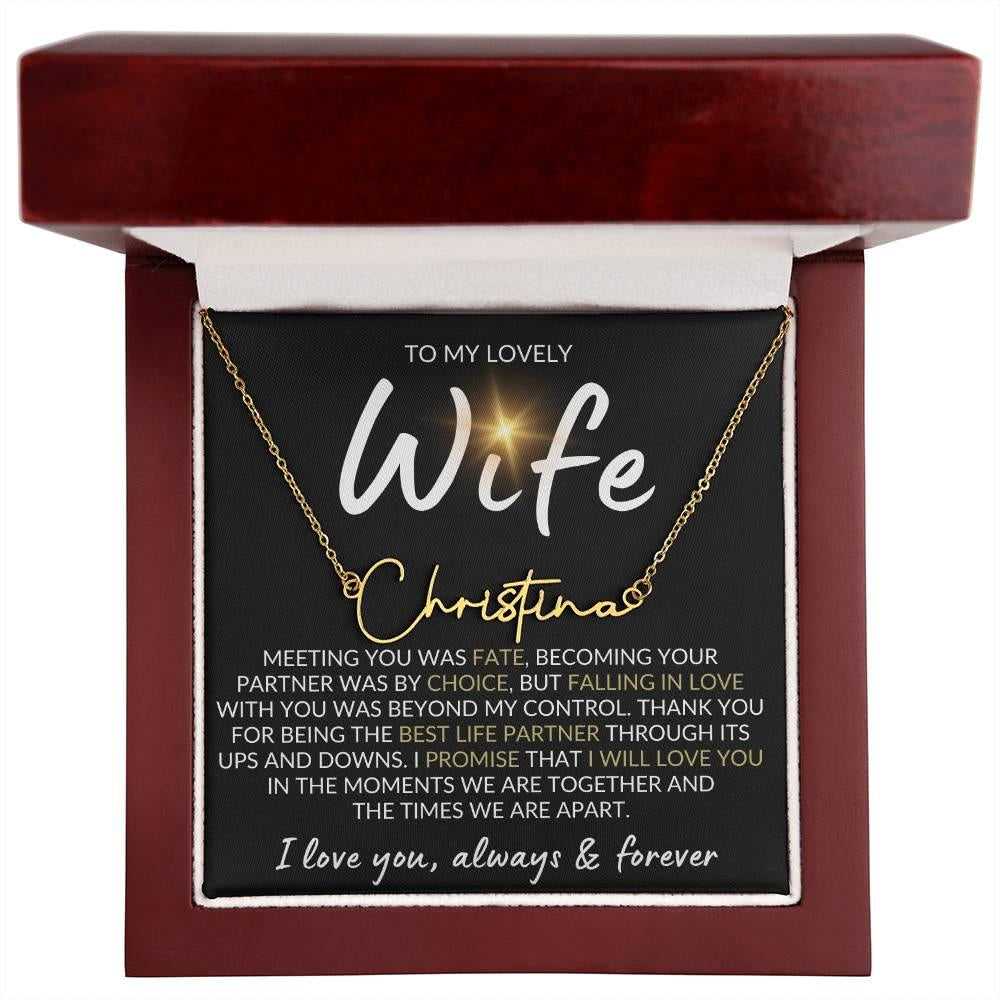 To My Lovely Wife Personalized Necklace - Kim’s Signature Beauty & Accessories    