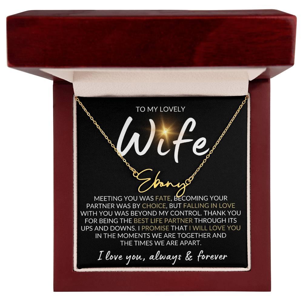 To My Lovely Wife Personalized Necklace - Kim’s Signature Beauty & Accessories    