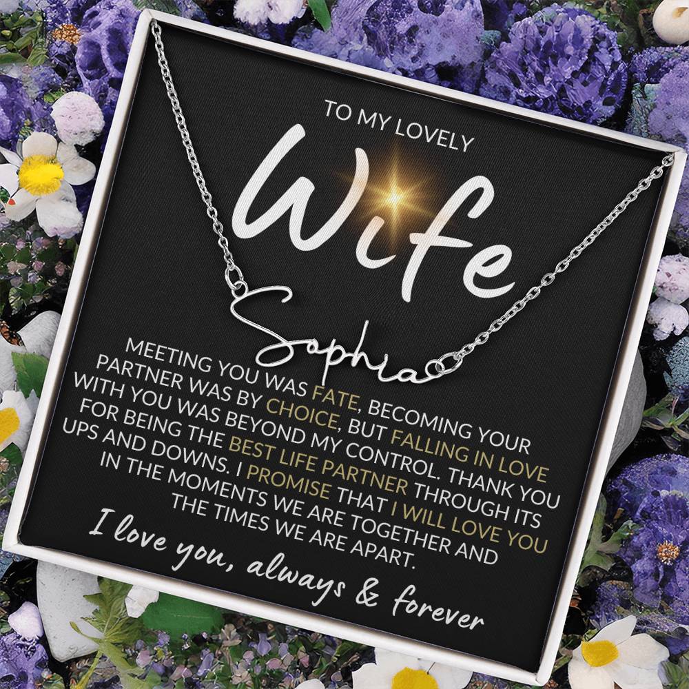 To My Lovely Wife Personalized Necklace - Kim’s Signature Beauty & Accessories    