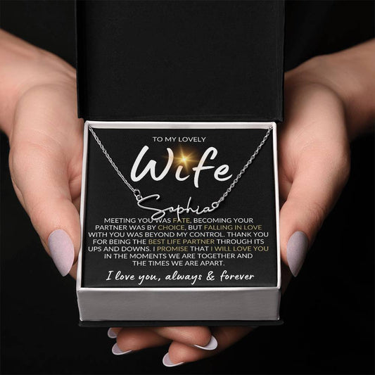 To My Lovely Wife Personalized Necklace - Kim’s Signature Beauty & Accessories    