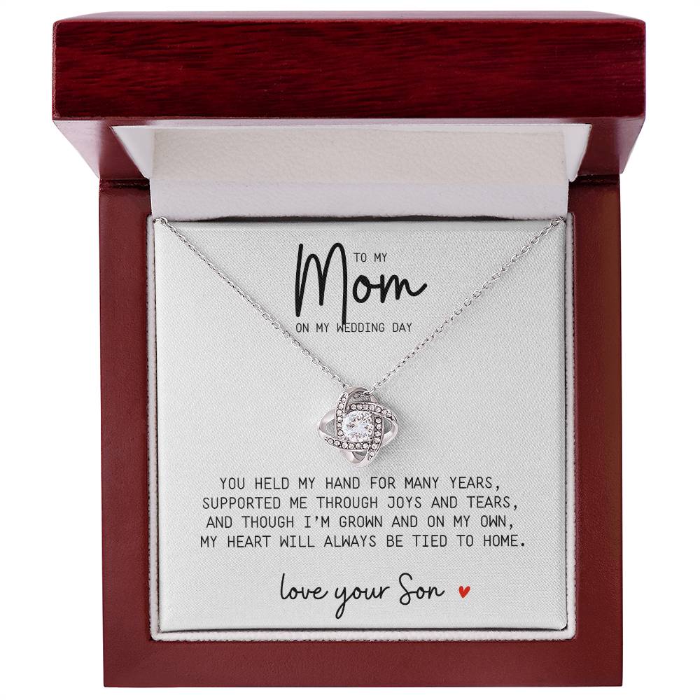 To My Mom on My Wedding Day – Love Knot Necklace with Message Card - Kim’s Signature Beauty & Accessories    