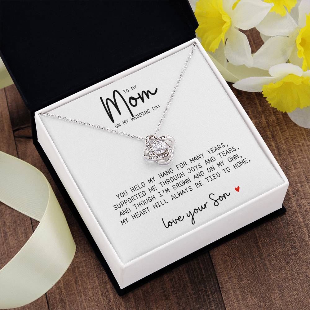To My Mom on My Wedding Day – Love Knot Necklace with Message Card - Kim’s Signature Beauty & Accessories    