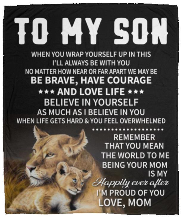 To My Son Lion Blanket - Kim’s Signature Beauty & Accessories    