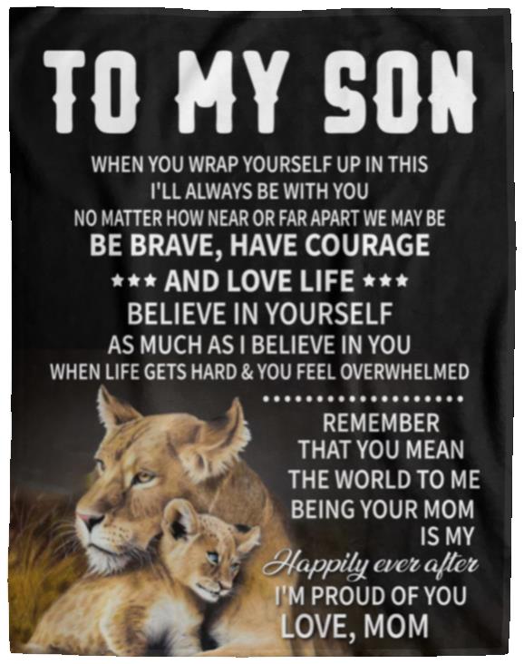 To My Son Lion Blanket - Kim’s Signature Beauty & Accessories    