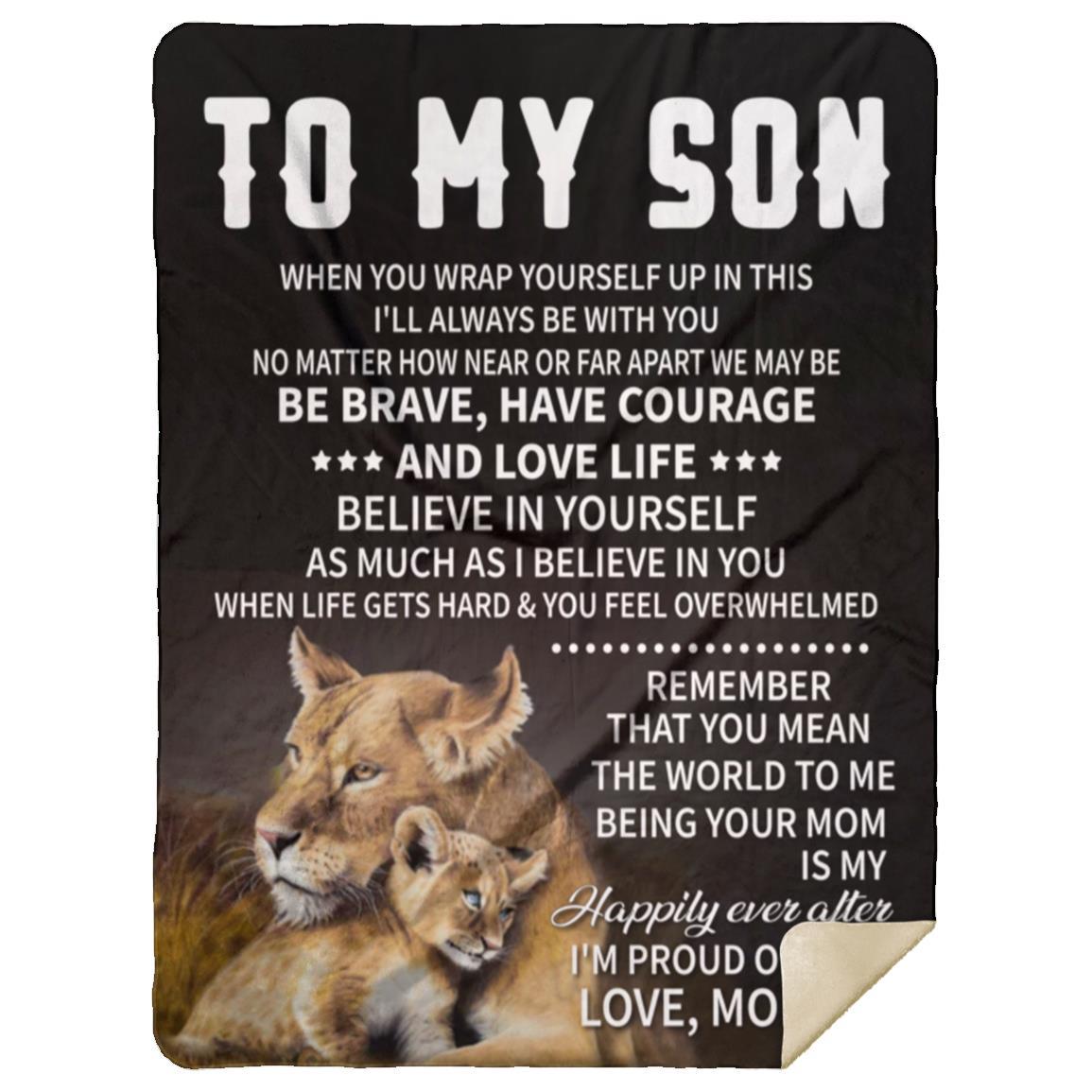 To My Son Lion Blanket - Kim’s Signature Beauty & Accessories    