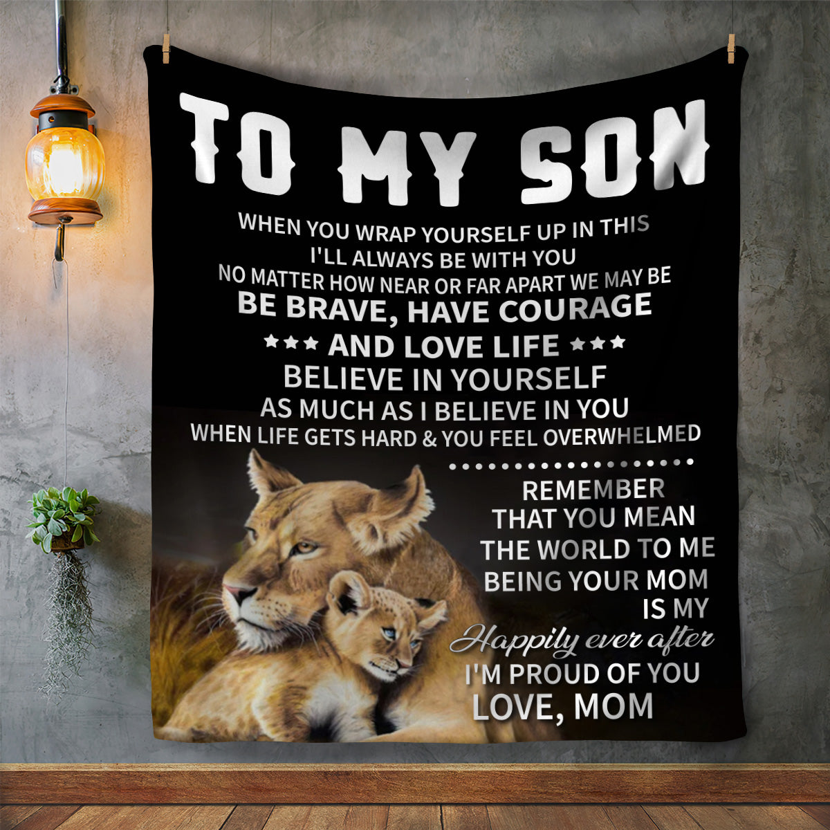 To My Son Lion Blanket - Kim’s Signature Beauty & Accessories    