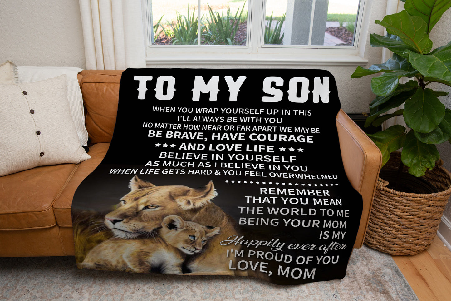 To My Son Lion Blanket - Kim’s Signature Beauty & Accessories    