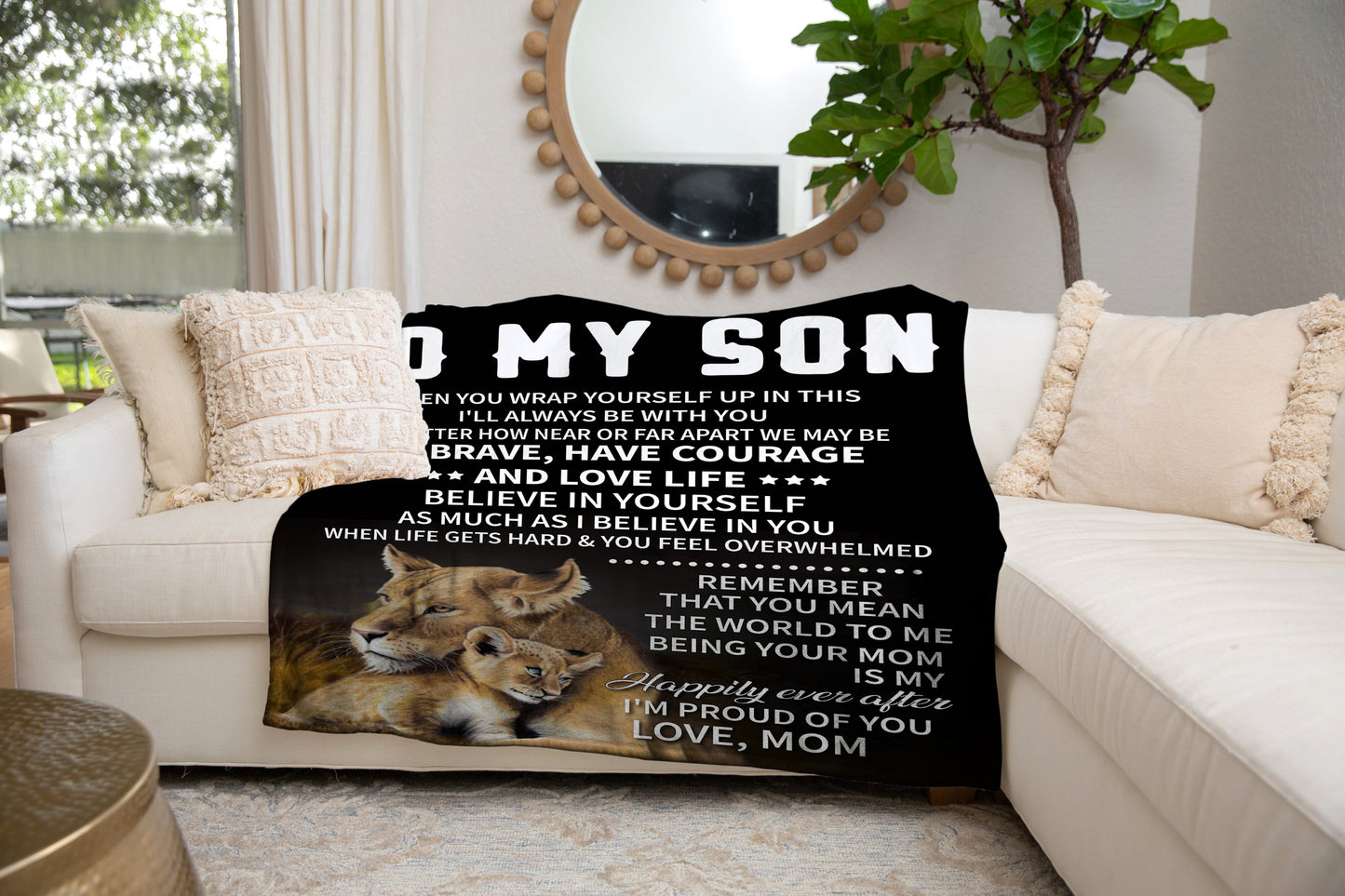 To My Son Lion Blanket - Kim’s Signature Beauty & Accessories    