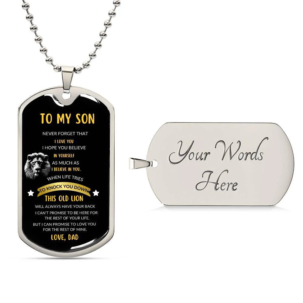 To My Son, Love Dad Dog Tag Necklace - Kim’s Signature Beauty & Accessories    