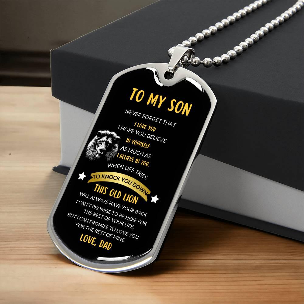 To My Son, Love Dad Dog Tag Necklace - Kim’s Signature Beauty & Accessories    