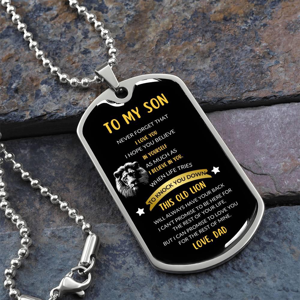 To My Son, Love Dad Dog Tag Necklace - Kim’s Signature Beauty & Accessories    