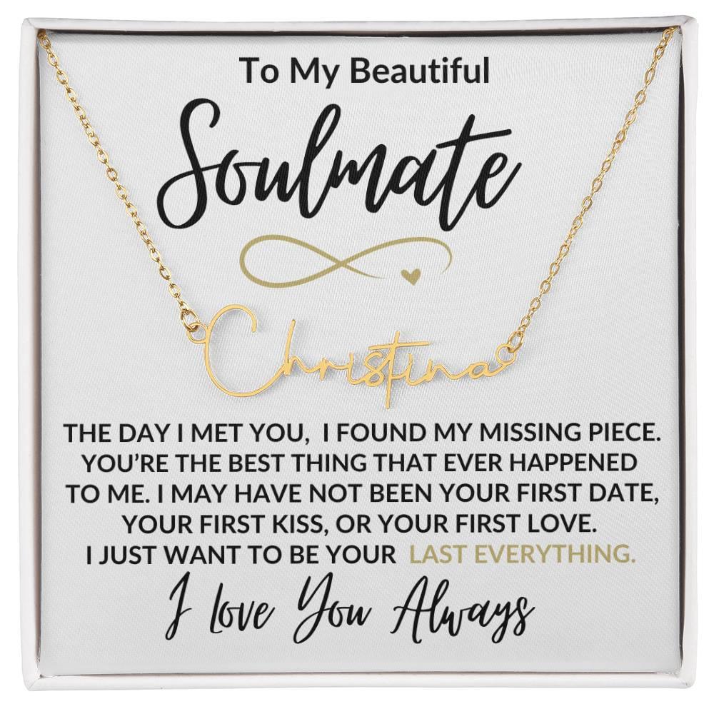 To My Soulmate Necklace & Message Card - Kim’s Signature Beauty & Accessories    