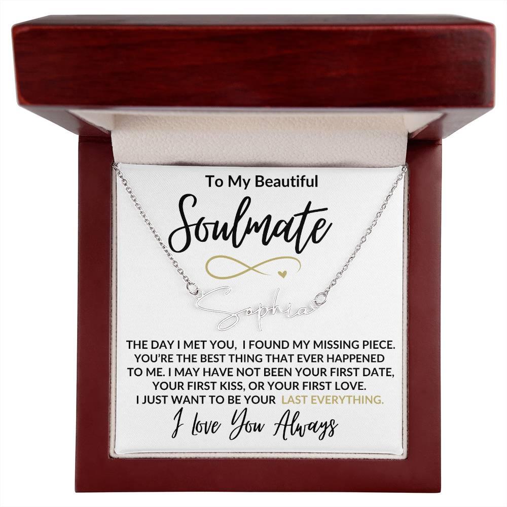 To My Soulmate Necklace & Message Card - Kim’s Signature Beauty & Accessories    
