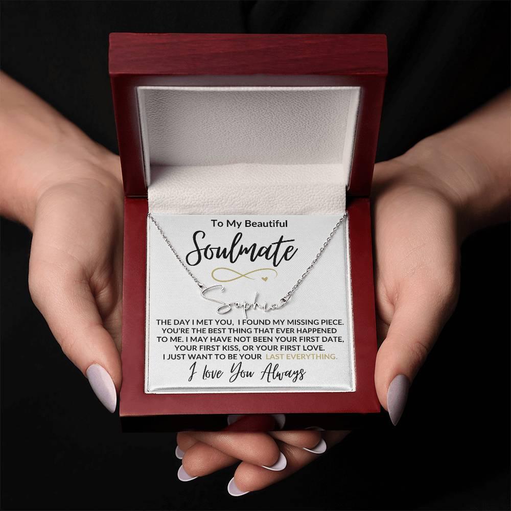 To My Soulmate Necklace & Message Card - Kim’s Signature Beauty & Accessories    